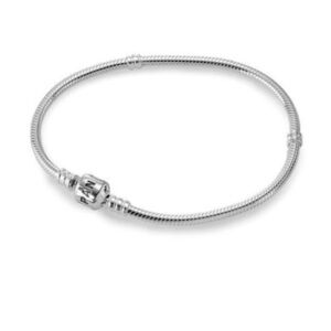 Pandora Moments Snake Chain Charm Bracelet Sterling Silver 7.5 Inches